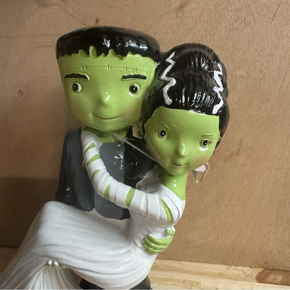 Halloween Bride Of Frankenstein Couple Figurine Cute Cartoon Wedding Statue 10